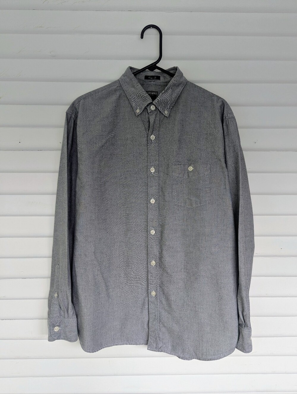 Todd Snyder Men’s Classic Fit Grey Chambray Cotton Button Down Oxford Shirt L